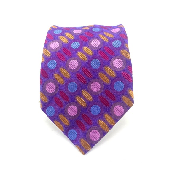 Mark Shale Other - MARK SHALE Silk Purple Multi Color Polka Dot Striped Pattern Neck Tie Mens 3.75"